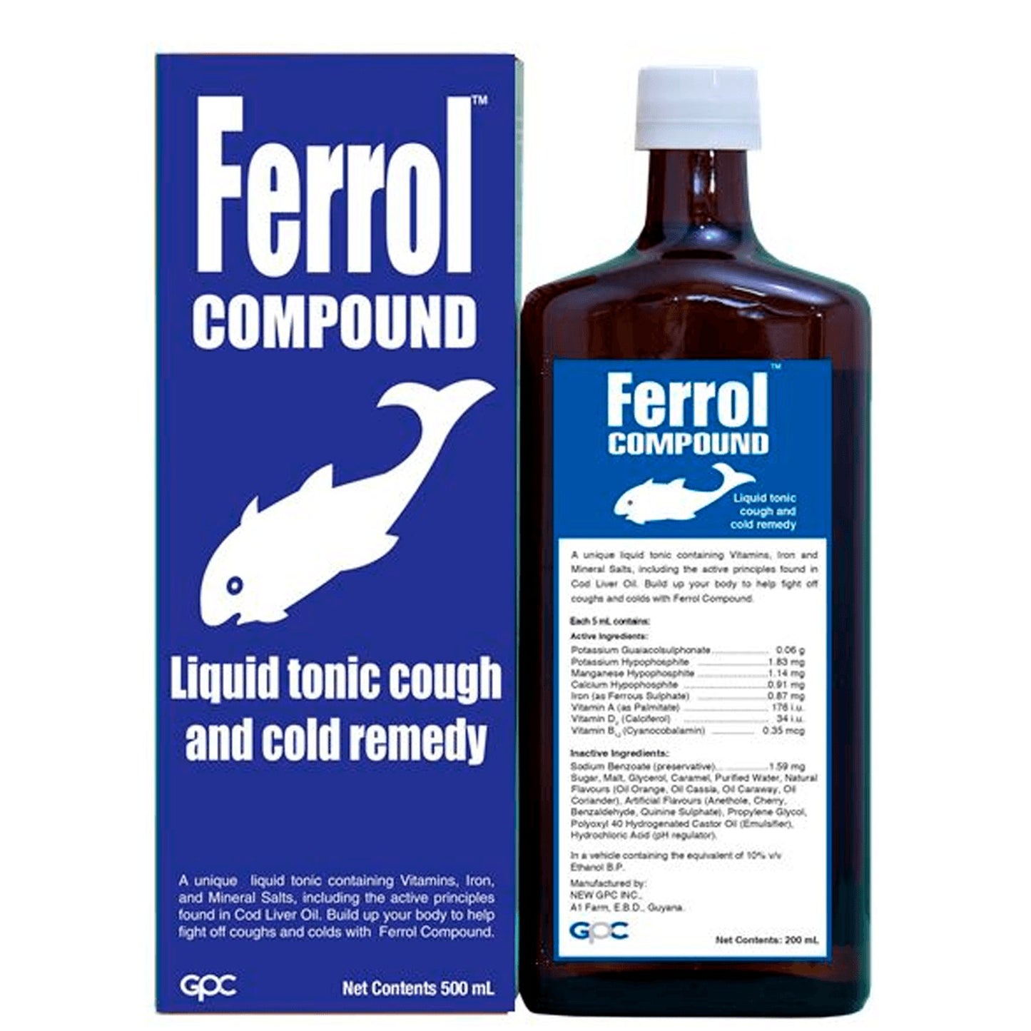 Ferrol Compound Liquid Tonic Cough and Cold Remedy 6.5oz