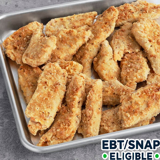 Daring Foods Vegan Plant-Based Gluten-Free Breaded Chicken Strips 5 lb. - 2/Case