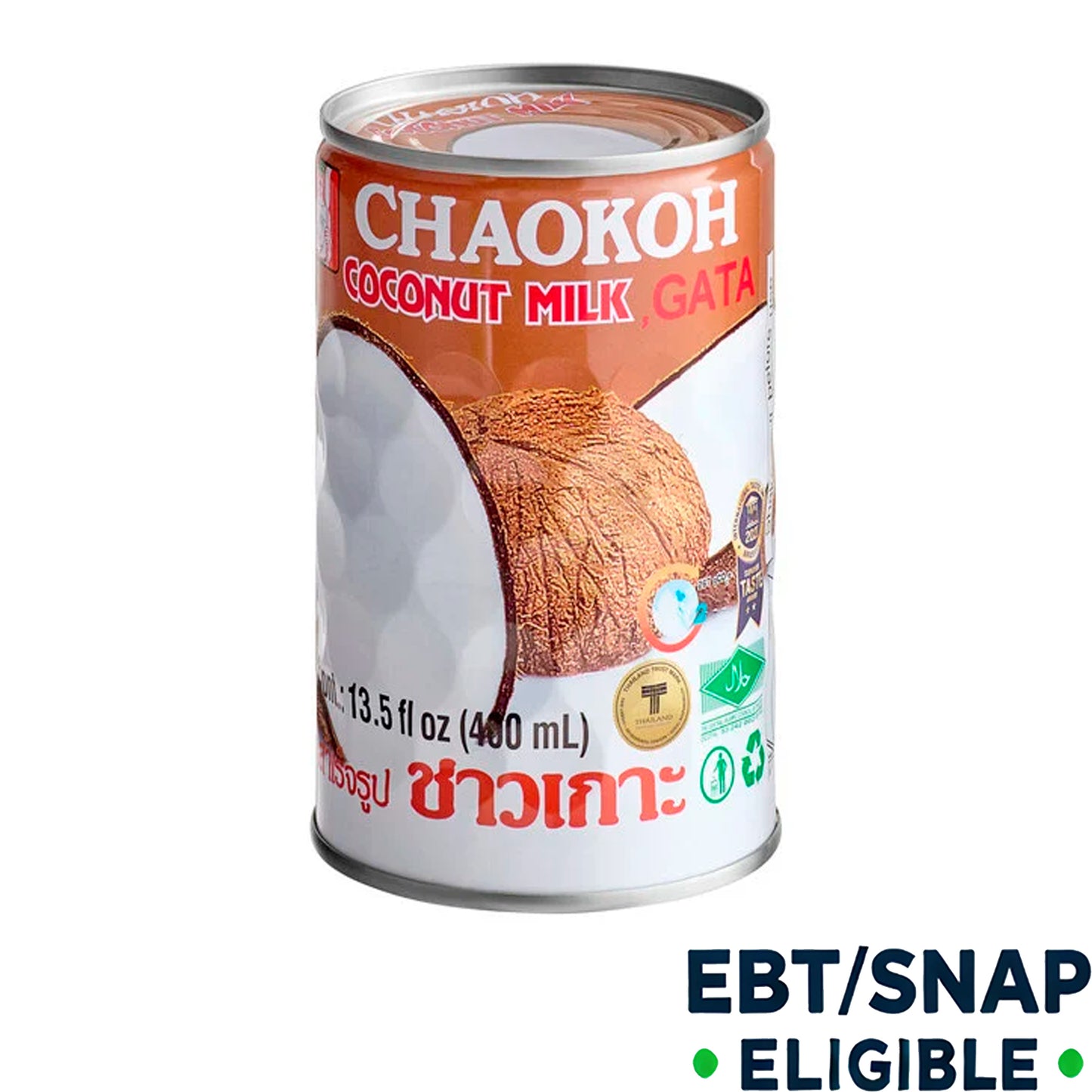 Chaokoh Unsweetened Coconut Milk 13.5 oz. - 24/Case