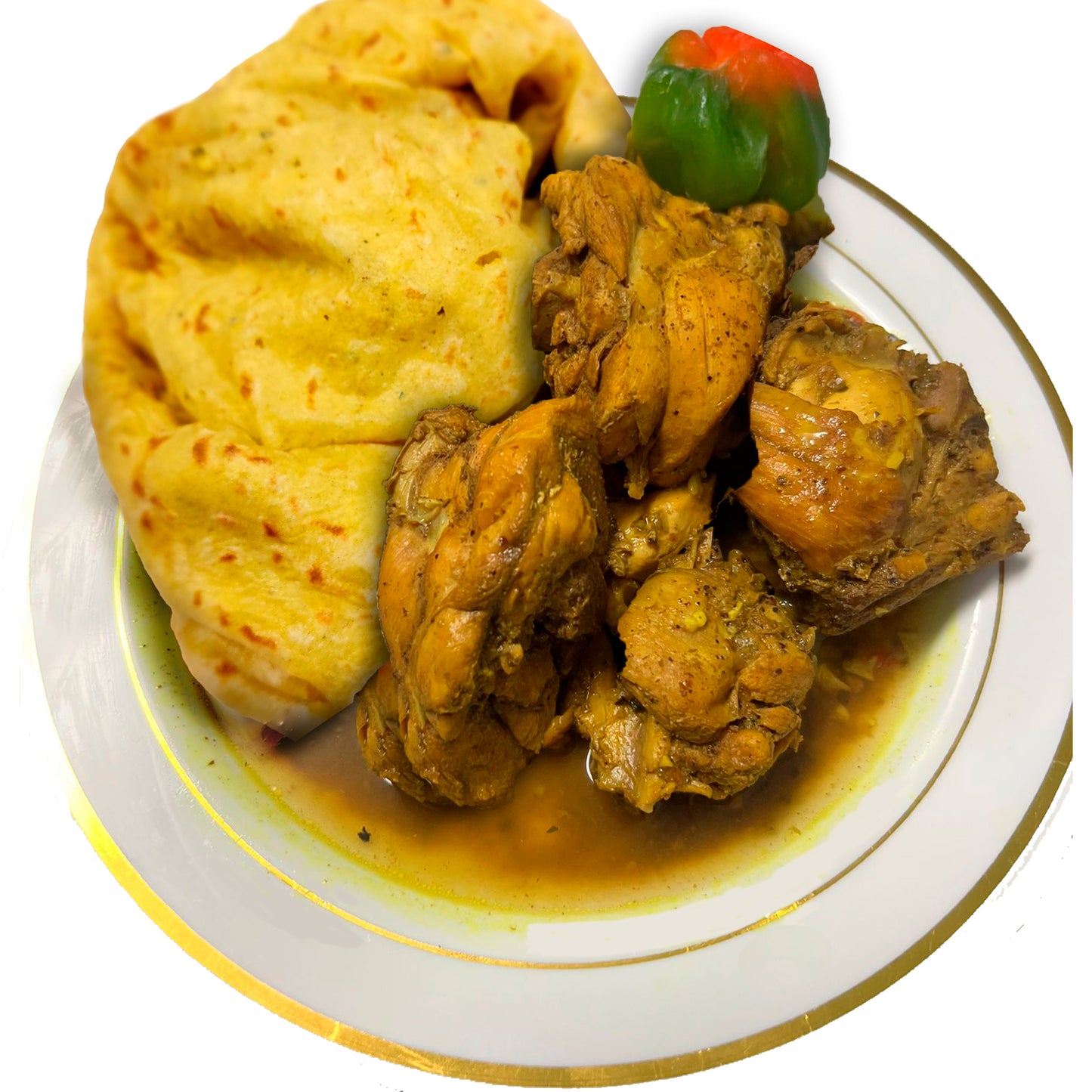 Curried Chicken - Roti Meal