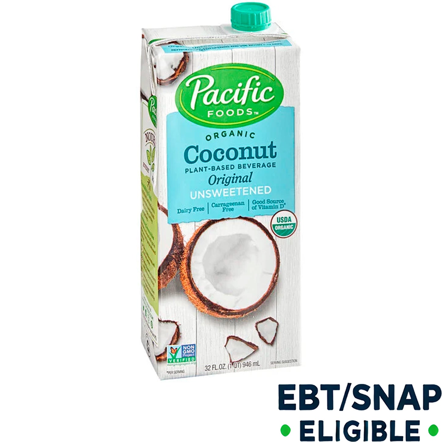 Pacific Foods Organic Unsweetened Coconut Milk 32 fl. oz. - 12/Case