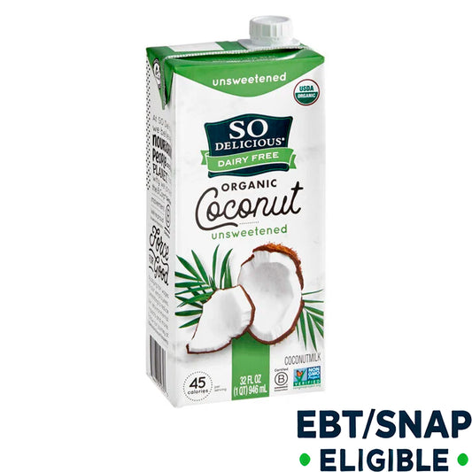 So Delicious Organic Unsweetened Coconut Milk 32 oz. - 12/Case