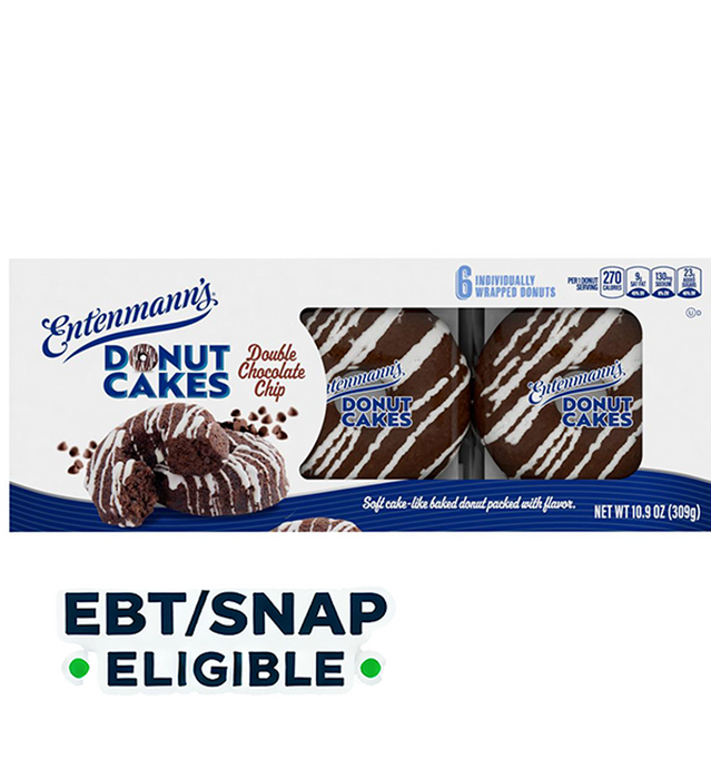 ENTENMANN'S - DOUBLE CHOCOLATE CHIP DONUT CAKES