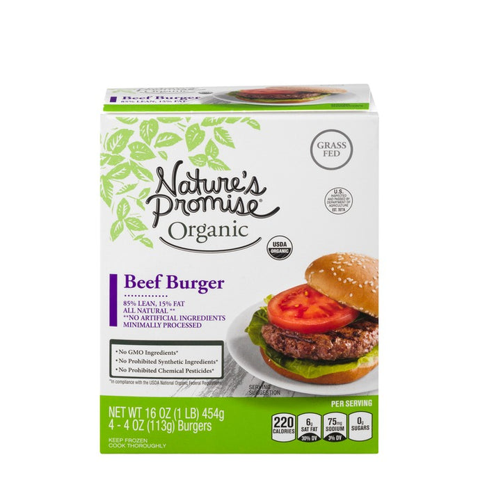 Organic Beef Burger Patties - 4 ct Frozen