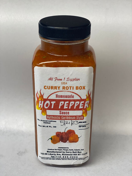 Homemade Pepper Sauce (8oz) - (Curry Roti Box)